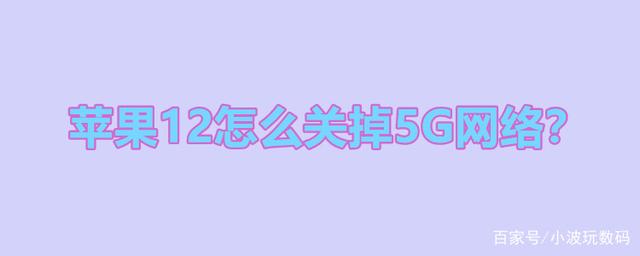 苹果12怎么关掉5G网络？