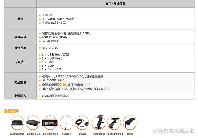 叉车/货车专用5G车载电脑终端-VT-858K