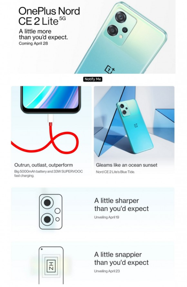 一加 Nord CE 2 Lite 5G 手机将在海外发布，外观亮相
