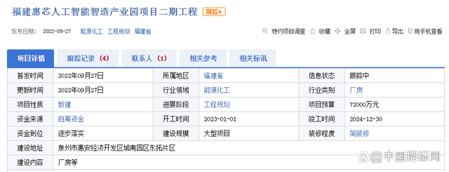 泉州市惠芯人工智能智造产业园项目二期工程