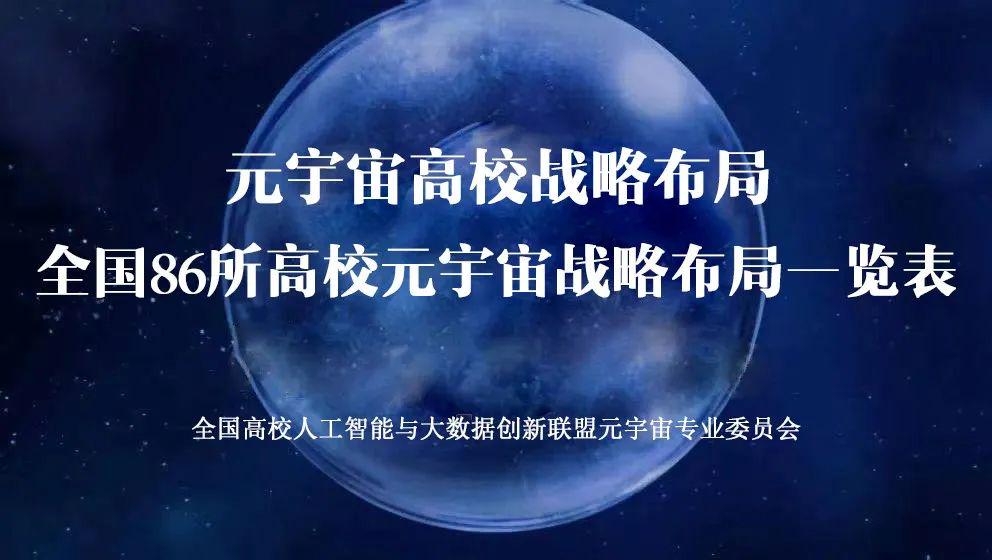 元宇宙高校战略布局 2023全国86所高校布局元宇宙一览表(含名单)