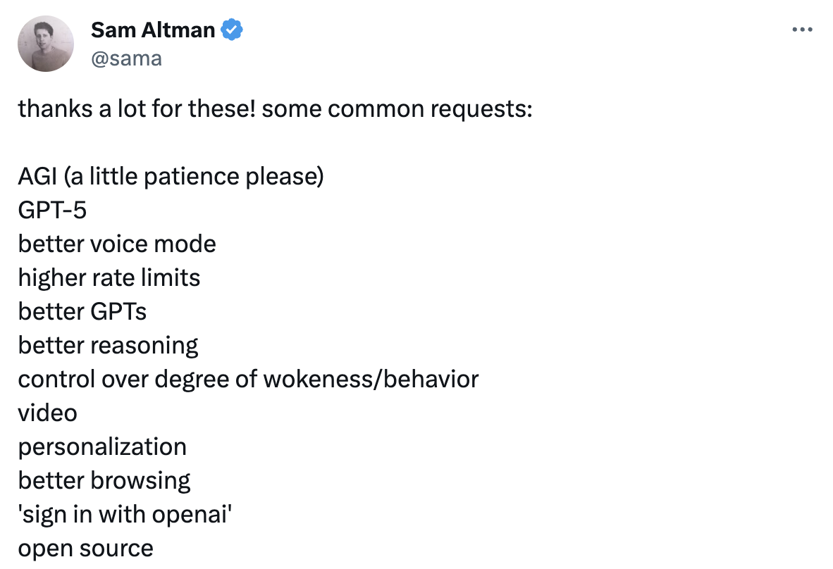 2024 年 OpenAI 的目标是什么？Sam Altman 整理了 12 个 – AI新智界