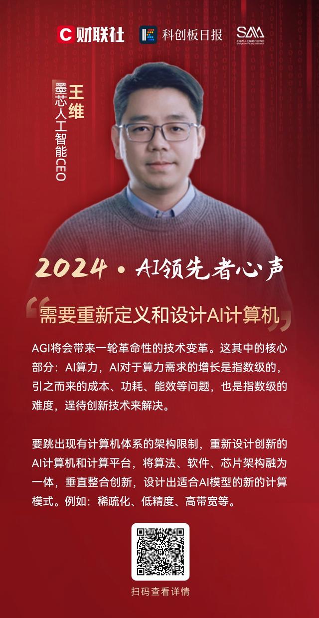 墨芯人工智能CEO王维：需要重新定义和设计AI计算机｜AI领先者心声2024